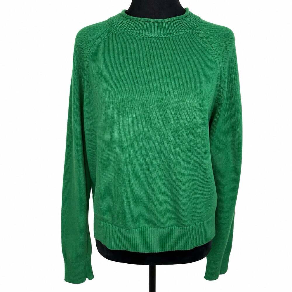 Banana Republic Raglan Sleeve Crewneck Sz Large Kelly Green Cotton Blend